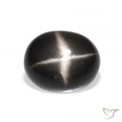 4.85ct 자연스러운 검은색 스타 디옵사이드, 타원형, 불투명체