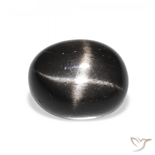 5.05ct 자연스러운 검은색 스타 디옵사이드, 타원형, 불투명체