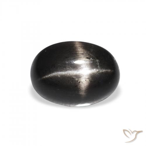 1.82ct 자연스러운 검은색 스타 디옵사이드, 타원형, 불투명체