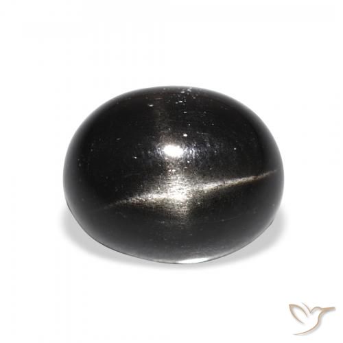 5.95ct 자연스러운 검은색 스타 디옵사이드, 타원형, 불투명체