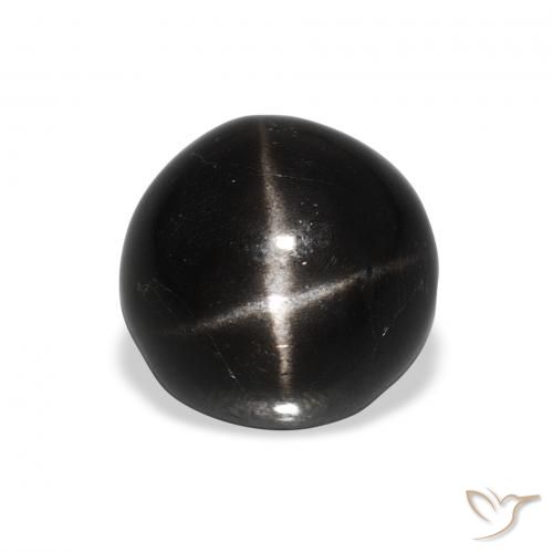 4.50ct 자연스러운 검은색 스타 디옵사이드, 둥근, 불투명체