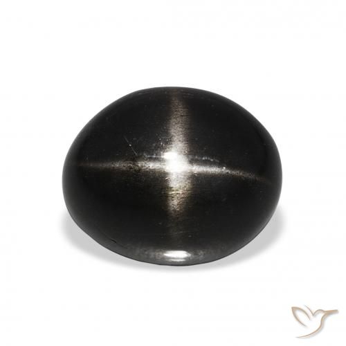 5.45ct 자연스러운 검은색 스타 디옵사이드, 타원형, 불투명체