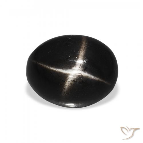 4.05ct 자연스러운 검은색 스타 디옵사이드, 타원형, 불투명체