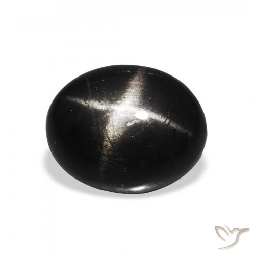 4.63ct 자연스러운 검은색 스타 디옵사이드, 타원형, 불투명체