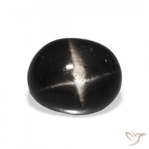 4.61ct 자연스러운 검은색 스타 디옵사이드, 타원형, 불투명체