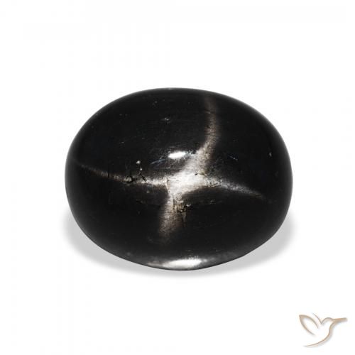 5.70ct 자연스러운 검은색 스타 디옵사이드, 타원형, 불투명체