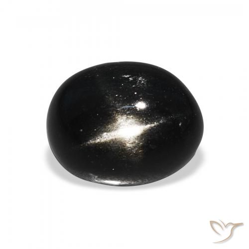 4.36ct 자연스러운 검은색 스타 디옵사이드, 타원형, 불투명체