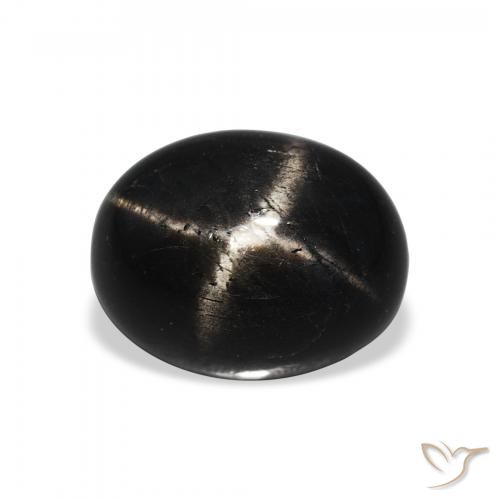 5.11ct 자연스러운 검은색 스타 디옵사이드, 타원형, 불투명체