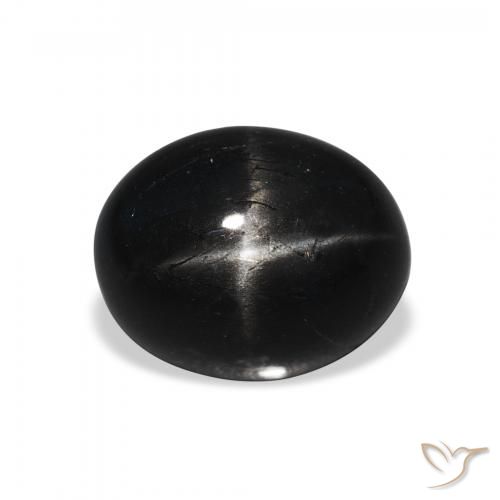 4.42ct 자연스러운 검은색 스타 디옵사이드, 타원형, 불투명체