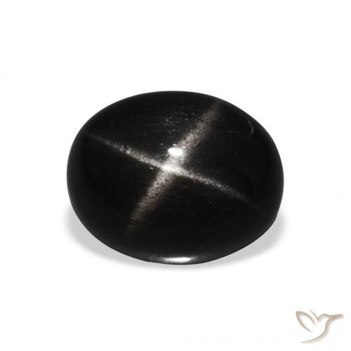 5.32ct 자연스러운 검은색 스타 디옵사이드, 타원형, 불투명체