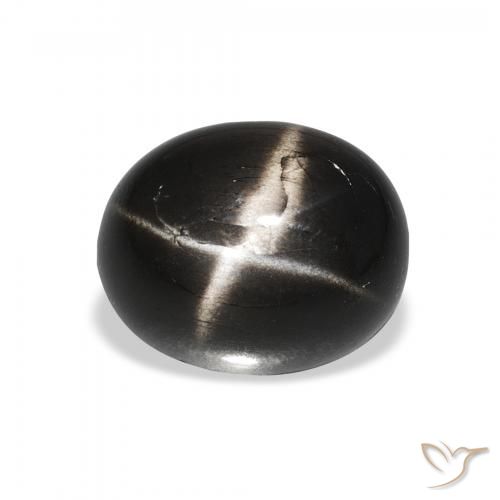 4.25ct 자연스러운 검은색 스타 디옵사이드, 타원형, 불투명체