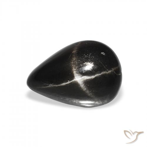2.24ct 자연스러운 검은색 스타 디옵사이드, 배 모양, 불투명체