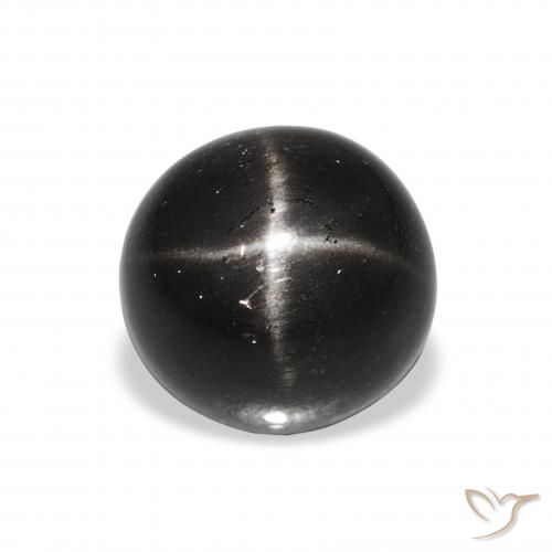 2.89ct 자연스러운 검은색 스타 디옵사이드, 둥근, 불투명체