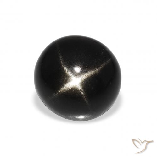 3.55ct 자연스러운 검은색 스타 디옵사이드, 둥근, 불투명체