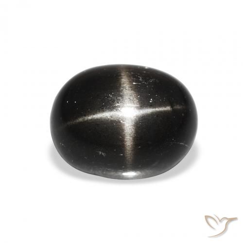 3.85ct 자연스러운 검은색 스타 디옵사이드, 타원형, 불투명체