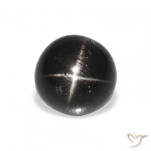 2.44ct 자연스러운 검은색 스타 디옵사이드, 둥근, 불투명체
