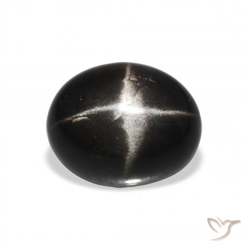 5.13ct 자연스러운 검은색 스타 디옵사이드, 타원형, 불투명체