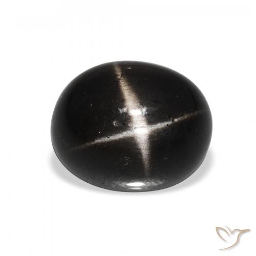 5.95ct 자연스러운 검은색 스타 디옵사이드, 타원형, 불투명체