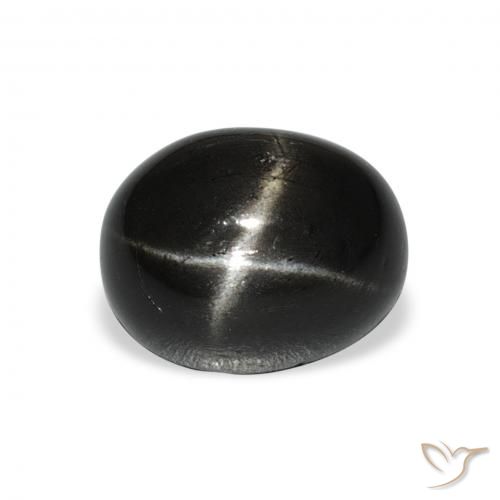 4.91ct 자연스러운 검은색 스타 디옵사이드, 타원형, 불투명체