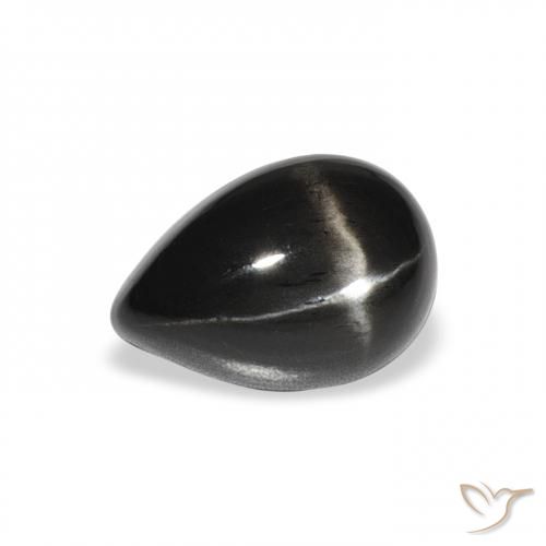 2.37ct 자연스러운 검은색 스타 디옵사이드, 배 모양, 불투명체