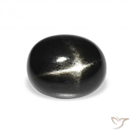 4.42ct 자연스러운 검은색 스타 디옵사이드, 타원형, 불투명체