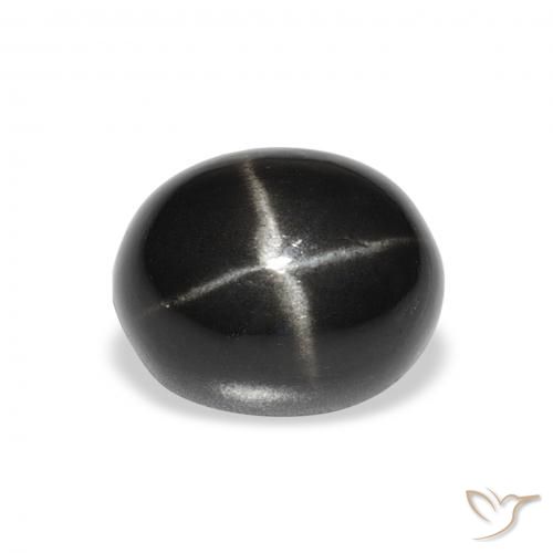 5.51ct 자연스러운 검은색 스타 디옵사이드, 타원형, 불투명체
