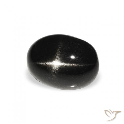 1.59ct 자연스러운 검은색 스타 디옵사이드, 타원형, 불투명체