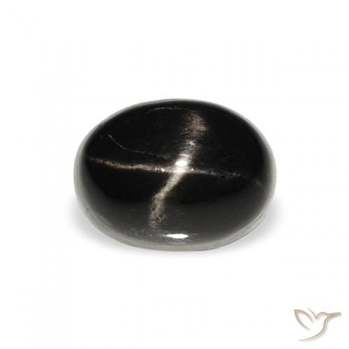 1.77ct 자연스러운 검은색 스타 디옵사이드, 타원형, 불투명체