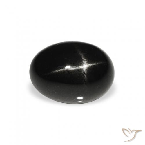 1.34ct 자연스러운 검은색 스타 디옵사이드, 타원형, 불투명체