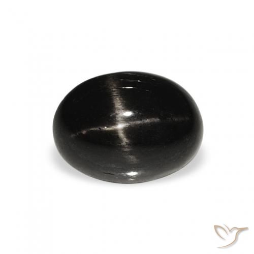 1.33ct 자연스러운 검은색 스타 디옵사이드, 타원형, 불투명체