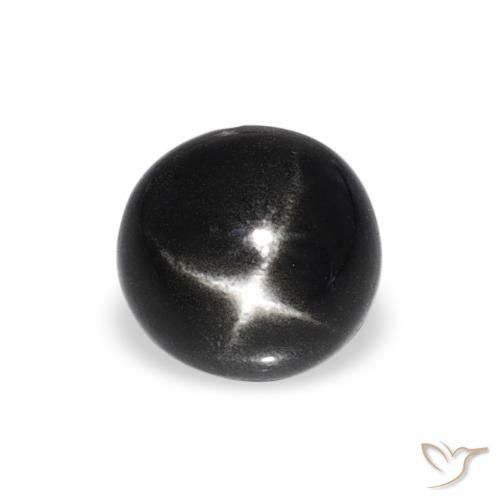 1.54ct 자연스러운 검은색 스타 디옵사이드, 둥근, 불투명체