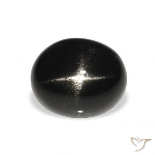 5.45ct 자연스러운 검은색 스타 디옵사이드, 타원형, 불투명체