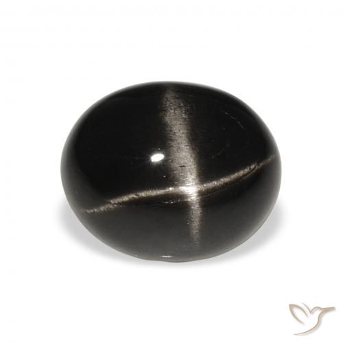 5.80ct 자연스러운 검은색 스타 디옵사이드, 타원형, 불투명체
