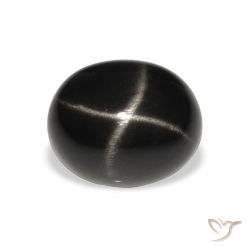 6.62ct 자연스러운 검은색 스타 디옵사이드, 타원형, 불투명체