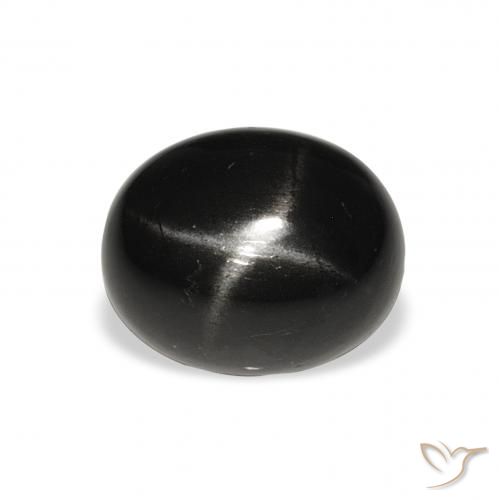 5.90ct 자연스러운 검은색 스타 디옵사이드, 타원형, 불투명체