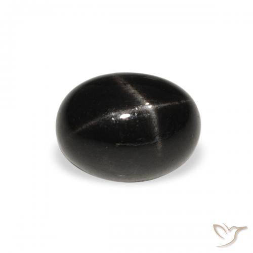 2.08ct 자연스러운 검은색 스타 디옵사이드, 타원형, 불투명체