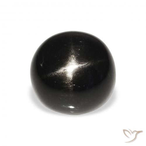 7.54ct 자연스러운 검은색 스타 디옵사이드, 둥근, 불투명체