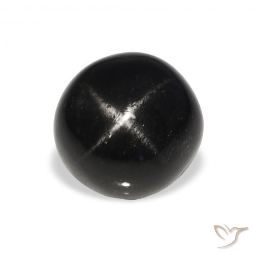 7.35ct 자연스러운 검은색 스타 디옵사이드, 둥근, 불투명체