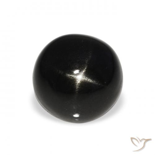 4.27ct 자연스러운 검은색 스타 디옵사이드, 둥근, 불투명체