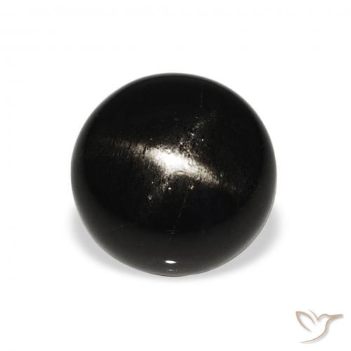 6.07ct 자연스러운 검은색 스타 디옵사이드, 둥근, 불투명체