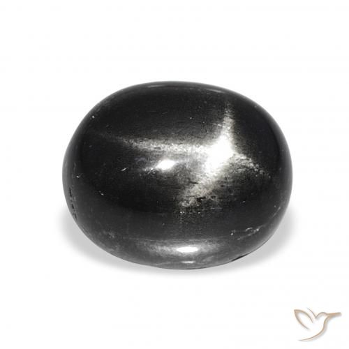 7.08ct 검은색 스타 디옵사이드, 타원형, 불투명체