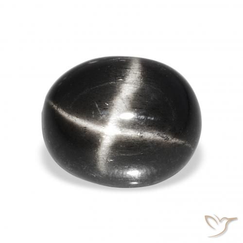 6.48ct 검은색 스타 디옵사이드, 타원형, 불투명체