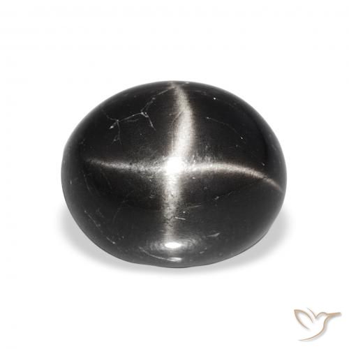 6.78ct 검은색 스타 디옵사이드, 타원형, 불투명체