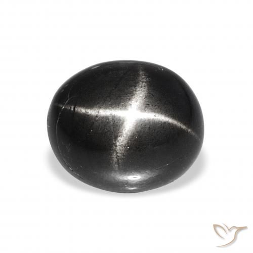 5.74ct 검은색 스타 디옵사이드, 타원형, 불투명체