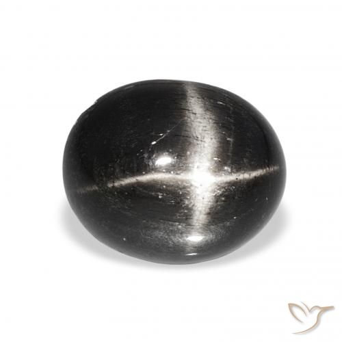 6.01ct 검은색 스타 디옵사이드, 타원형, 불투명체