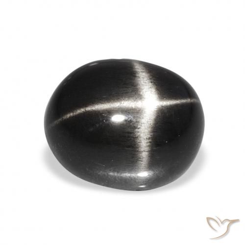 6.78ct 검은색 스타 디옵사이드, 타원형, 불투명체