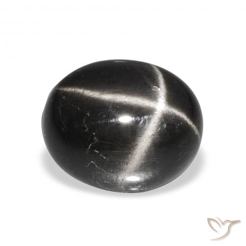 6.35ct 검은색 스타 디옵사이드, 타원형, 불투명체