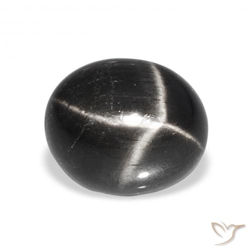 6.58ct 검은색 스타 디옵사이드, 타원형, 불투명체