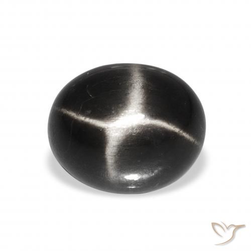 6.30ct 검은색 스타 디옵사이드, 타원형, 불투명체