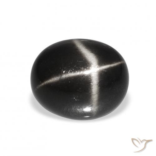 7.59ct 검은색 스타 디옵사이드, 타원형, 불투명체